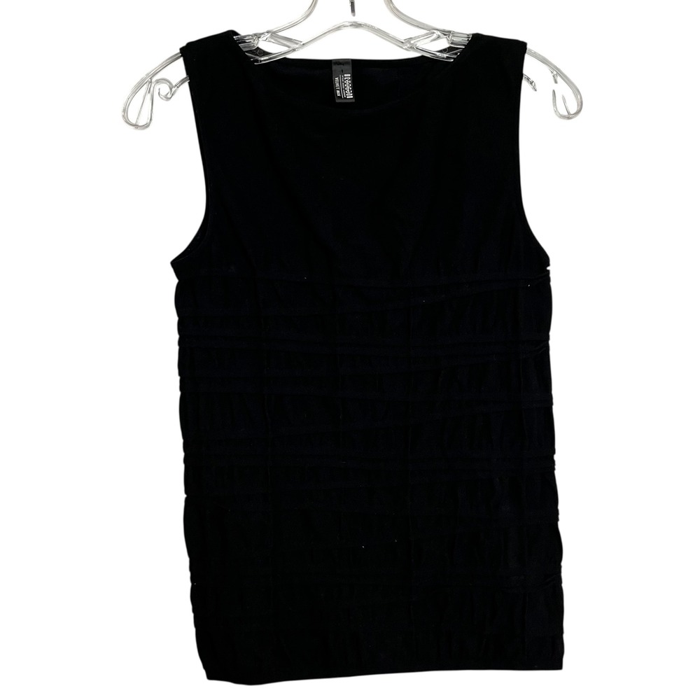 Wolford Velvet Mix Tank‎ Top Black Sleeveless Ribbed Texture  M